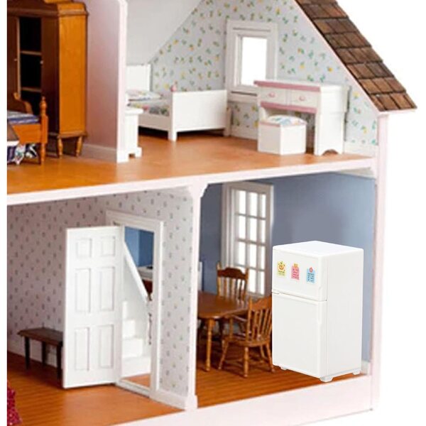 1:18 Mini-Puppenhaus-Kühlschrank mit 15 Zubehörteilen, realistisches Kunststoffspielzeug