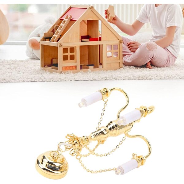 Golden Lustre 1/12 4-köpfiges Puppenhaus-Miniatur, batteriebetrieben