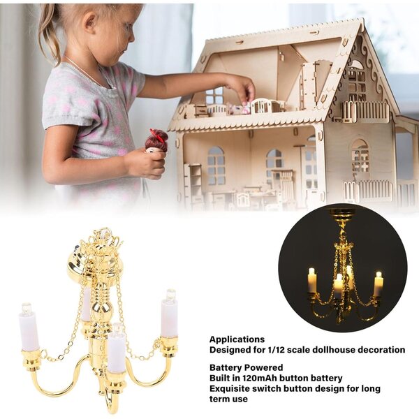 Golden Lustre 1/12 4-köpfiges Puppenhaus-Miniatur, batteriebetrieben