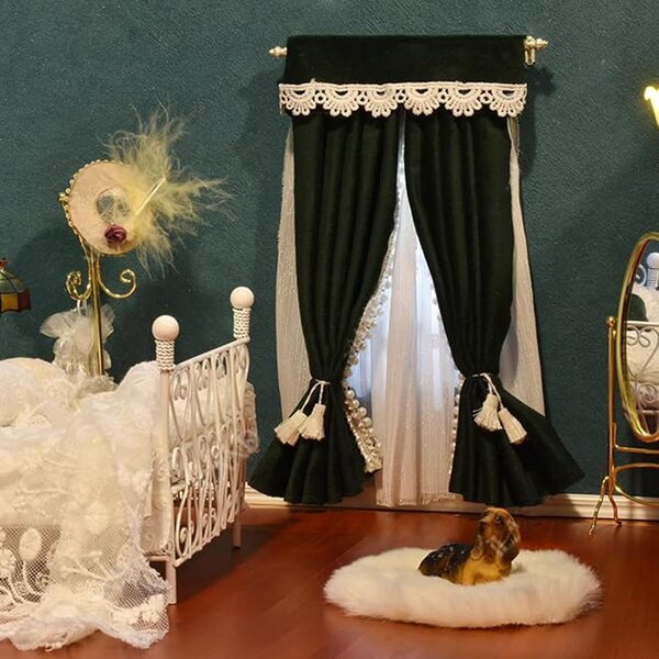 Asta per tende in miniatura in lega da 5 pollici scala 1/12 per casa delle bambole durevole