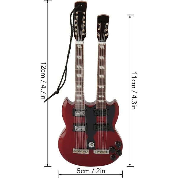 Miniatur-E-Gitarrenmodell mit schützender Holzabdeckung – realistische Dekoration
