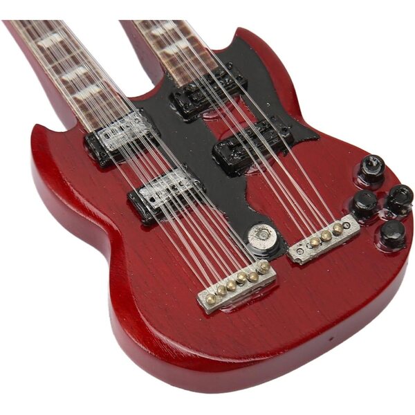 Miniatur-E-Gitarrenmodell mit schützender Holzabdeckung – realistische Dekoration