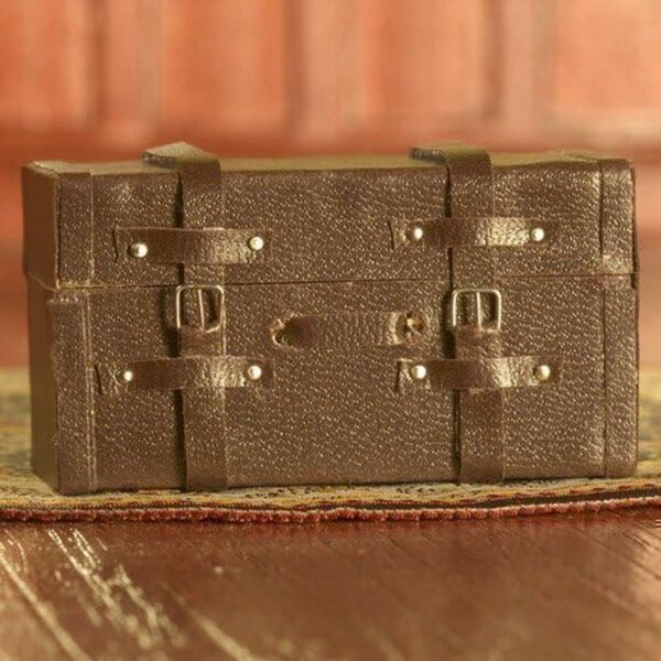 Coffre in Pelle Marrone 1:12 per Casa delle Bambole Dolls House 3252