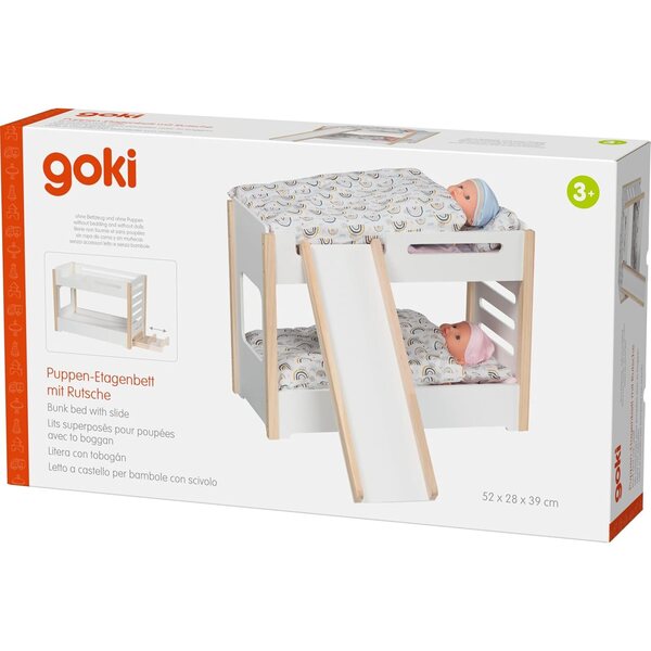 Goki Lit Superposé aus Holz für Puppen mit Schlitten – kreatives und robustes Spiel