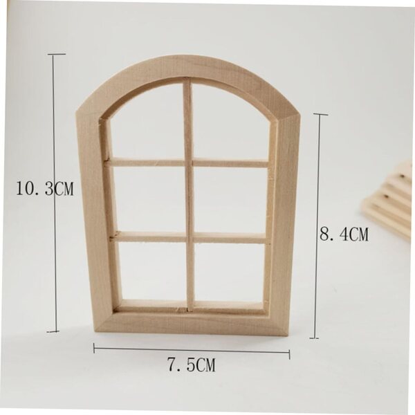 UPKOCH Finestra Miniatura in Legno per Casa delle Bambole, Decorazione DIY 10x7.5 cm