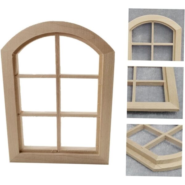 UPKOCH Finestra Miniatura in Legno per Casa delle Bambole, Decorazione DIY 10x7.5 cm