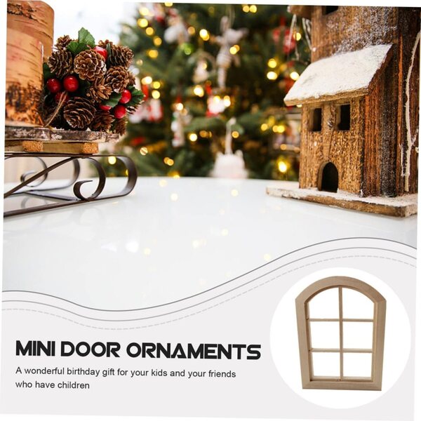 UPKOCH Finestra Miniatura in Legno per Casa delle Bambole, Decorazione DIY 10x7.5 cm