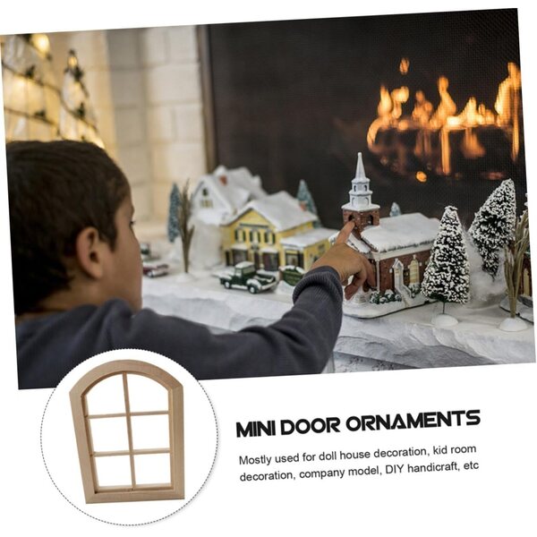 UPKOCH Finestra Miniatura in Legno per Casa delle Bambole, Decorazione DIY 10x7.5 cm