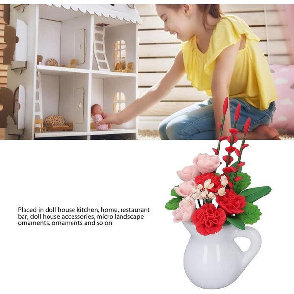 Mini-Blumentopf für Puppenhaus im Maßstab 1:12, realistische Details und langlebig