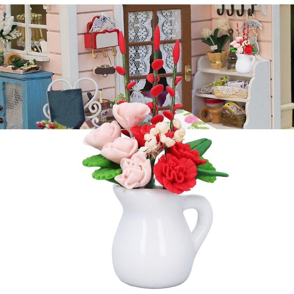 Mini-Blumentopf für Puppenhaus im Maßstab 1:12, realistische Details und langlebig