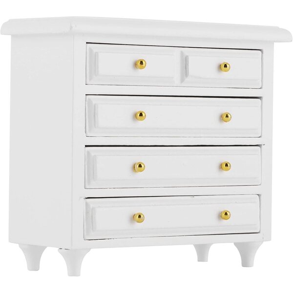 Armadio Miniatura in Legno per Casa delle Bambole 1:12, Bianco, 10x9x4,2 cm