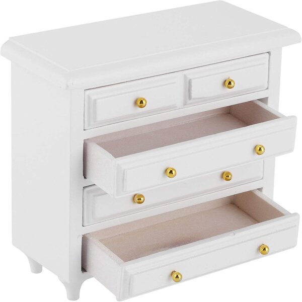 Armadio Miniatura in Legno per Casa delle Bambole 1:12, Bianco, 10x9x4,2 cm
