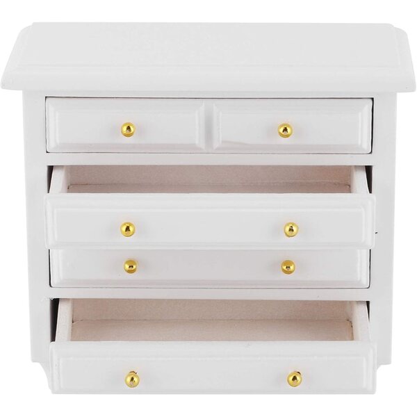 Armadio Miniatura in Legno per Casa delle Bambole 1:12, Bianco, 10x9x4,2 cm