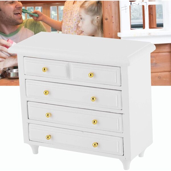 Armadio Miniatura in Legno per Casa delle Bambole 1:12, Bianco, 10x9x4,2 cm