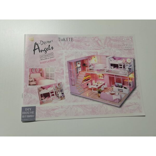 TuKIIE Kit casa delle bambole miniatura 1:24 con mobili, musica e LED, fai da te