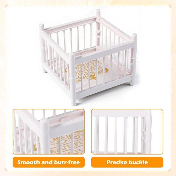 Lot de 2 mini lits pour maisons de poupées en ABS blanc pour marionnettes de 7,6 cm