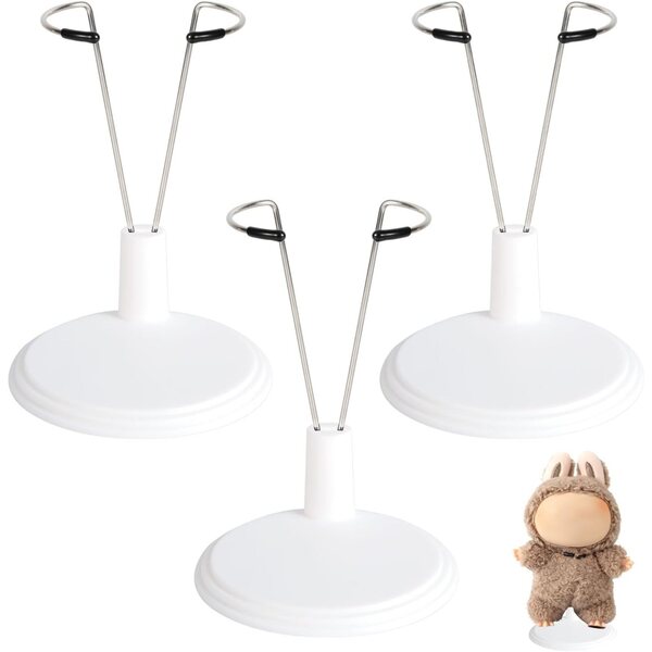 Set mit 3 verstellbaren Puppenständern für Wohn- und Bürodekoration, weiße Farbe