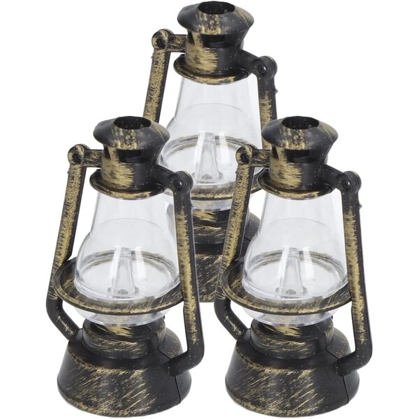 1/12 1/6 Puppenhaus Miniatur-Petroleumlampe mit eingebautem Licht