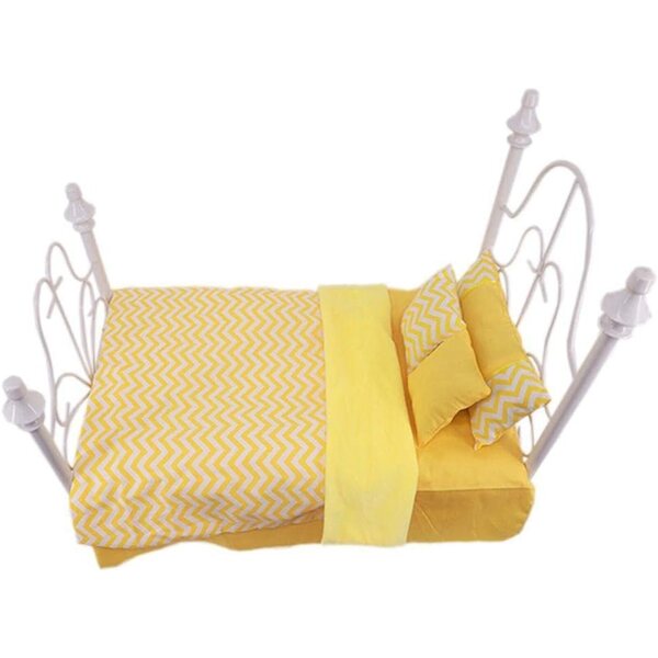 Ensemble Bettwäsche und Bettwäsche für 45-cm-Puppen: 5 Stück Drap-Housse, Couette, Oreiller