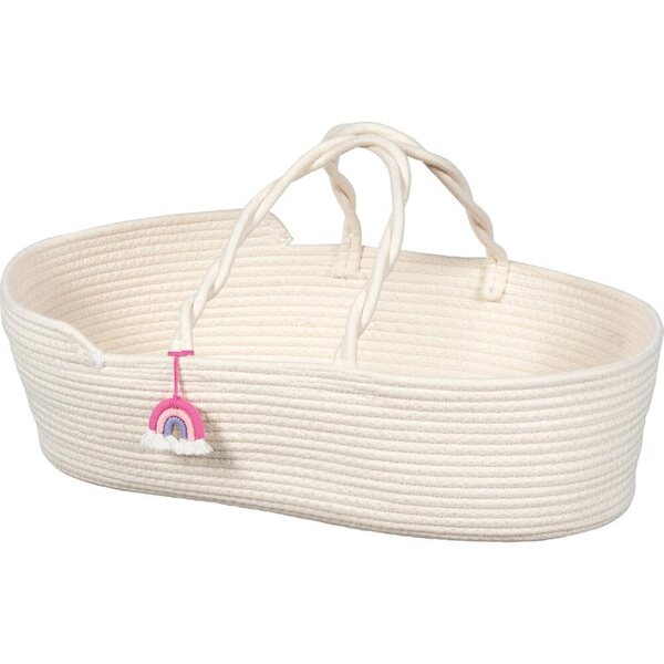 Panier transport Bambolee Goki con rimorchio 51x31x17,5 cm bianco con arcobaleno
