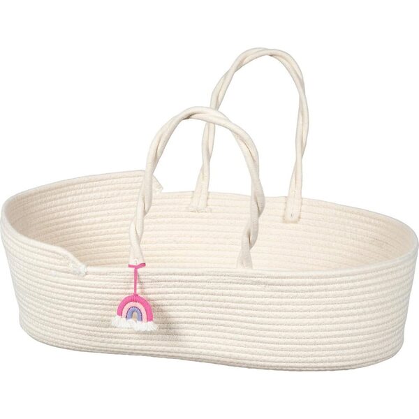 Panier transport Bambolee Goki con rimorchio 51x31x17,5 cm bianco con arcobaleno