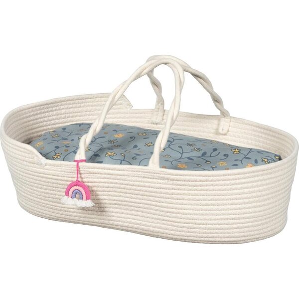 Panier transport Bambolee Goki con rimorchio 51x31x17,5 cm bianco con arcobaleno