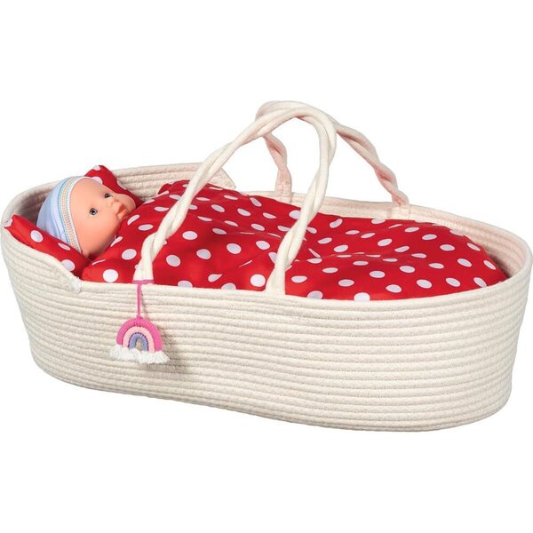 Panier transport Bambolee Goki con rimorchio 51x31x17,5 cm bianco con arcobaleno