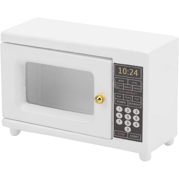 Mini forno microonde in legno per casa delle bambole 1:12 accessorio cucina moderno