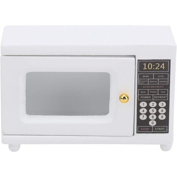 Mini forno microonde in legno per casa delle bambole 1:12 accessorio cucina moderno