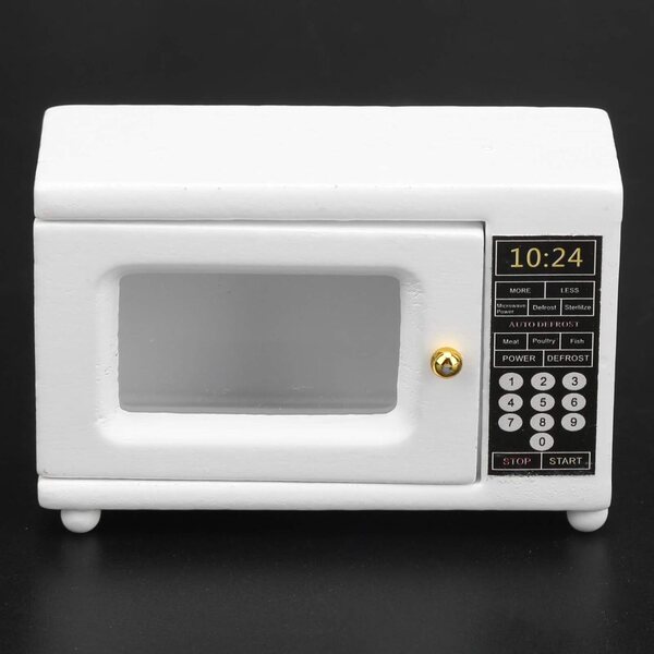 Mini forno microonde in legno per casa delle bambole 1:12 accessorio cucina moderno