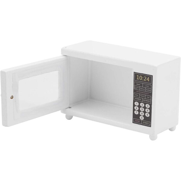 Mini forno microonde in legno per casa delle bambole 1:12 accessorio cucina moderno