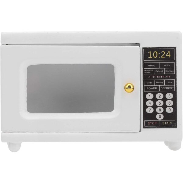 Mini forno microonde in legno per casa delle bambole 1:12 accessorio cucina moderno