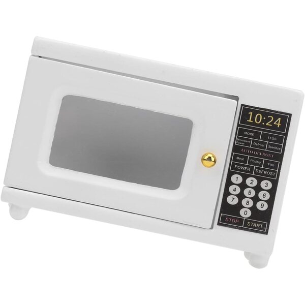 Mini forno microonde in legno per casa delle bambole 1:12 accessorio cucina moderno