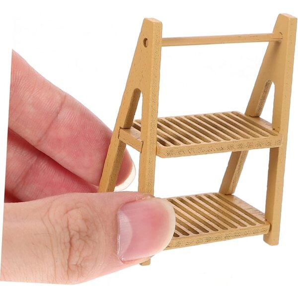 Lot de 2 Mini Étagères en Bois pour Maisons de Poupées - Elégantes et Résistantes