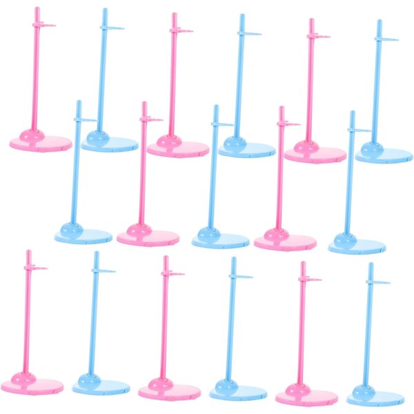 Set 30 Supporti per Bambole in Plastica Rosa e Blu - Stabile e Duraturo