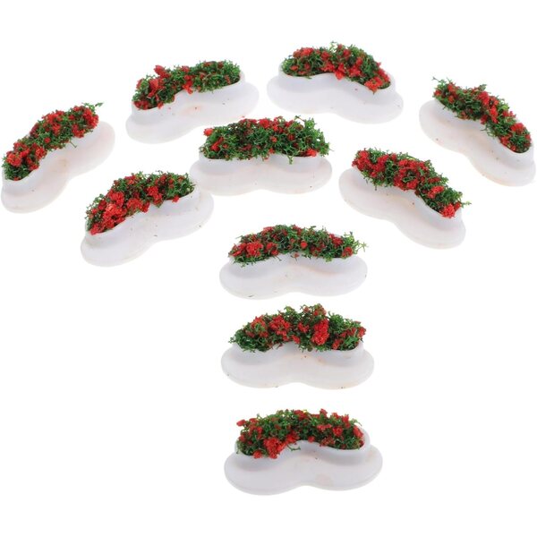 HEALLILY 10 pezzi Mini Parterres di Fiori Miniature per Casa delle Bambole 3,4x1,7 cm