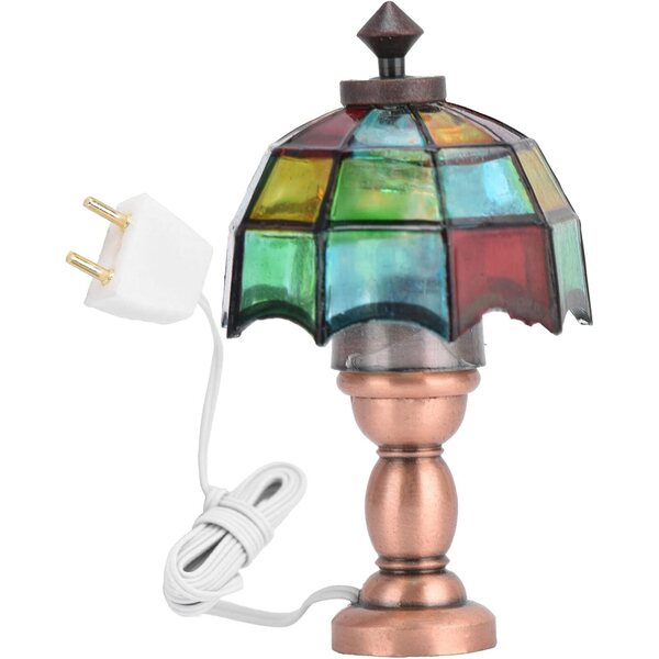 1:12 Miniatur-LED-Schreibtischlampe für Puppenhäuser mit Schirmschirm