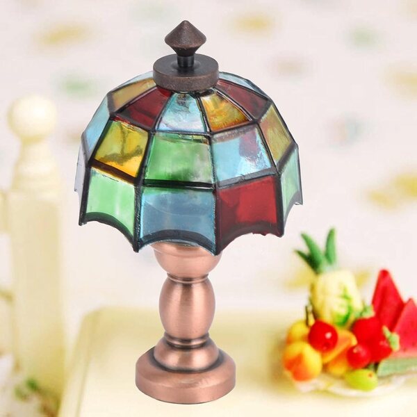 1:12 Miniatur-LED-Schreibtischlampe für Puppenhäuser mit Schirmschirm