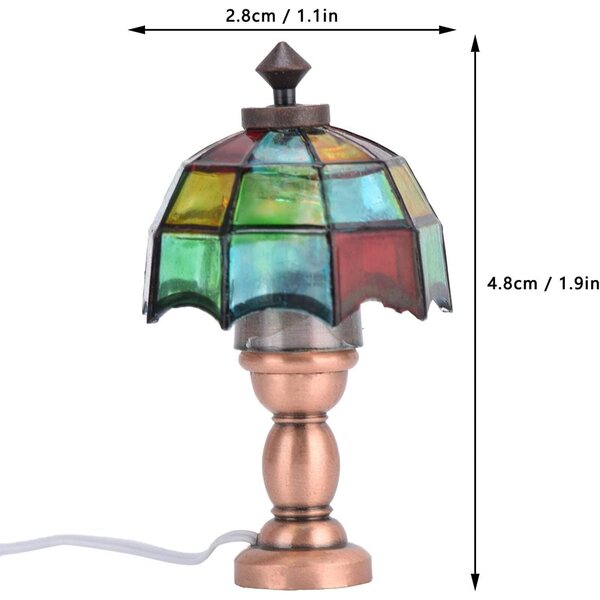 1:12 Miniatur-LED-Schreibtischlampe für Puppenhäuser mit Schirmschirm