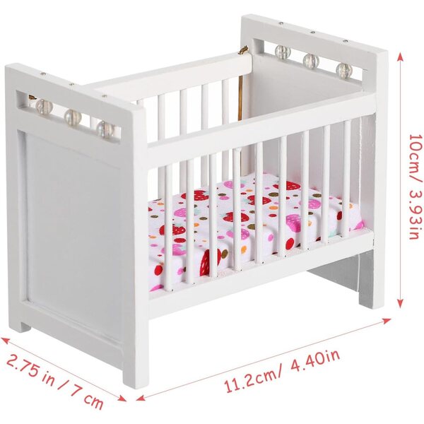 UPKOCH Mini Berceau Decorativo Bianco per Casa delle Bambole e Giochi Miniatura
