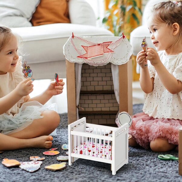 UPKOCH Mini Berceau Decorativo Bianco per Casa delle Bambole e Giochi Miniatura