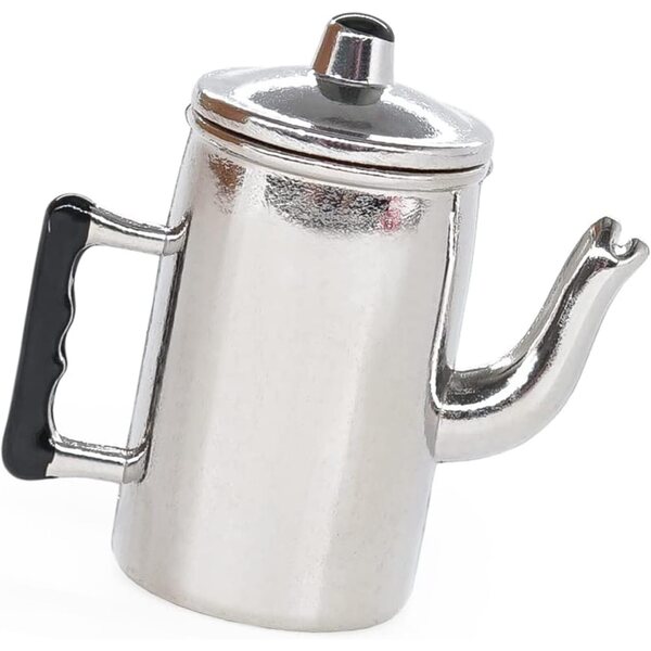Macchina da caffè vintage in metallo scala 1/12 con coperchio incernierato per case delle bambole