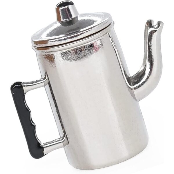 Macchina da caffè vintage in metallo scala 1/12 con coperchio incernierato per case delle bambole