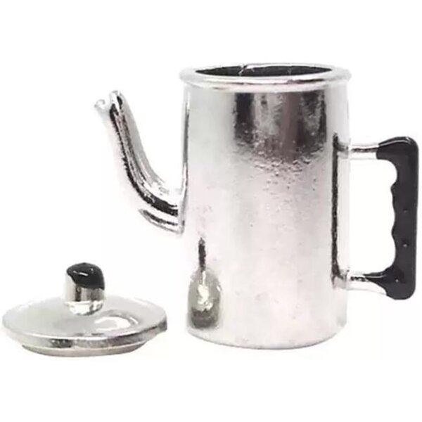 Macchina da caffè vintage in metallo scala 1/12 con coperchio incernierato per case delle bambole