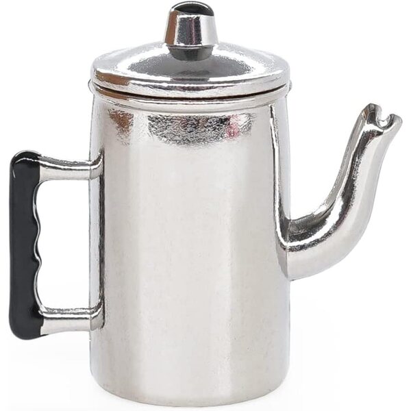 Macchina da caffè vintage in metallo scala 1/12 con coperchio incernierato per case delle bambole