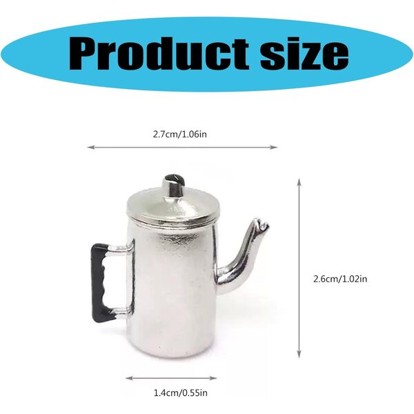 Macchina da caffè vintage in metallo scala 1/12 con coperchio incernierato per case delle bambole