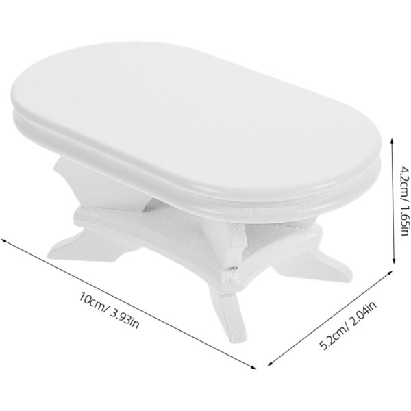 UPKOCH Tavolino Miniatura Scala 1:12, Tavolo Ovale Bianco per Casa delle Bambole
