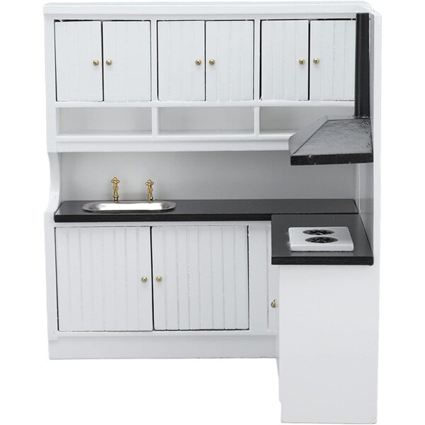 Taidda Miniaturküche für Holzpuppen 1:12 – tragbares weißes Design