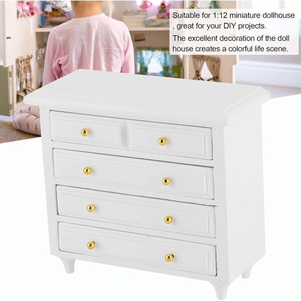 1:12 Miniaturschrank aus weißem Holz für Puppenhaus – dekoratives Accessoire