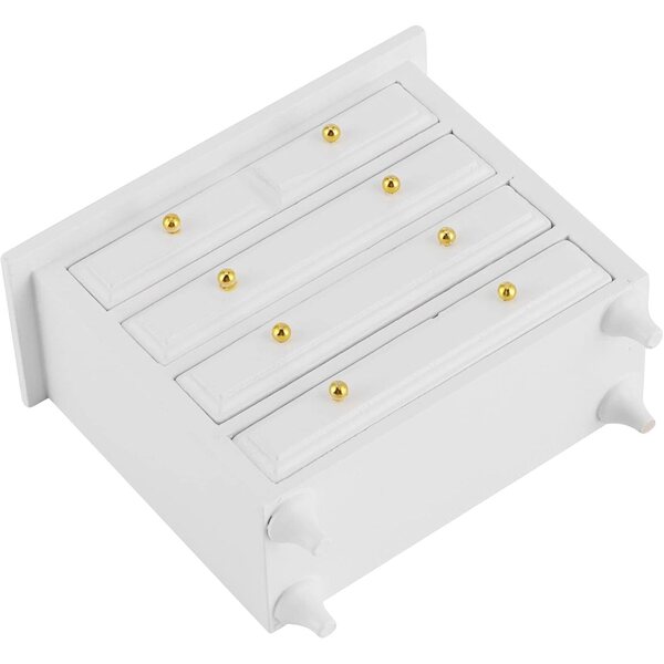1:12 Miniaturschrank aus weißem Holz für Puppenhaus – dekoratives Accessoire